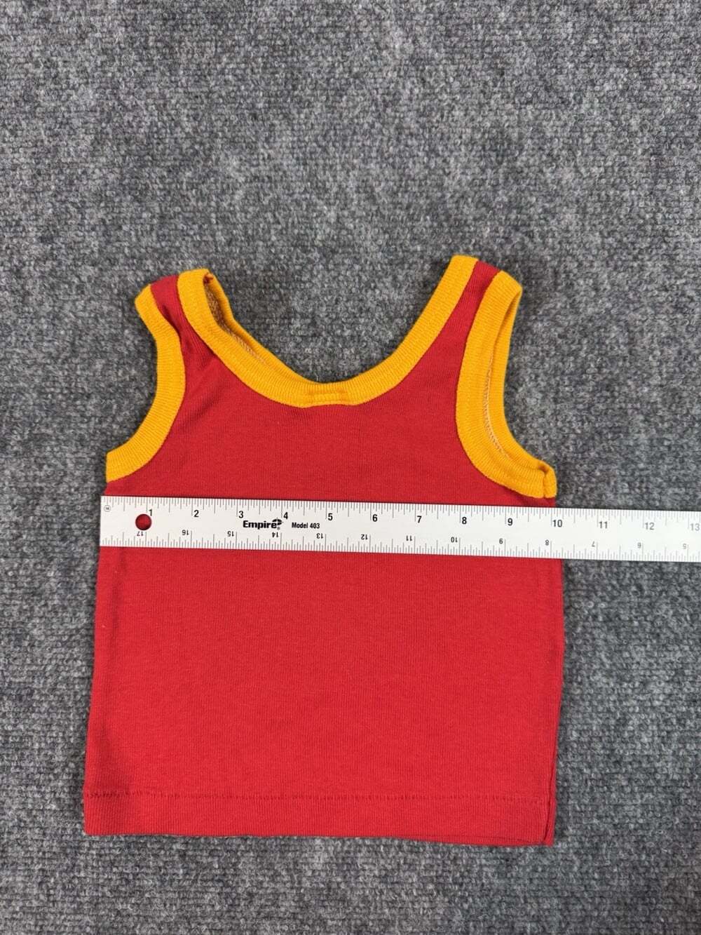 Vintage 1980s Single Stitch Baby & Toddler Red Tank Top Size 3 Made in USA - Picture 4 of 6